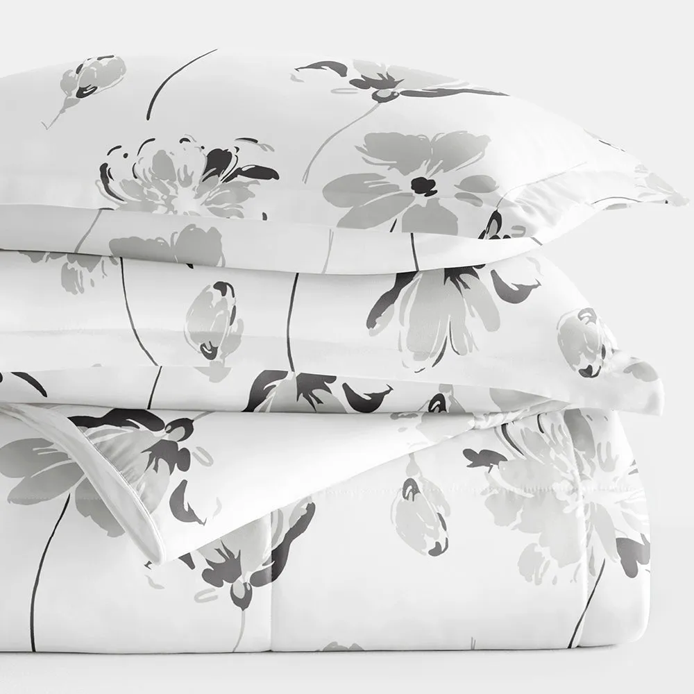 Magnolia Grey Patterned Down-Alternative Comforter Set - 12 Days of Deals