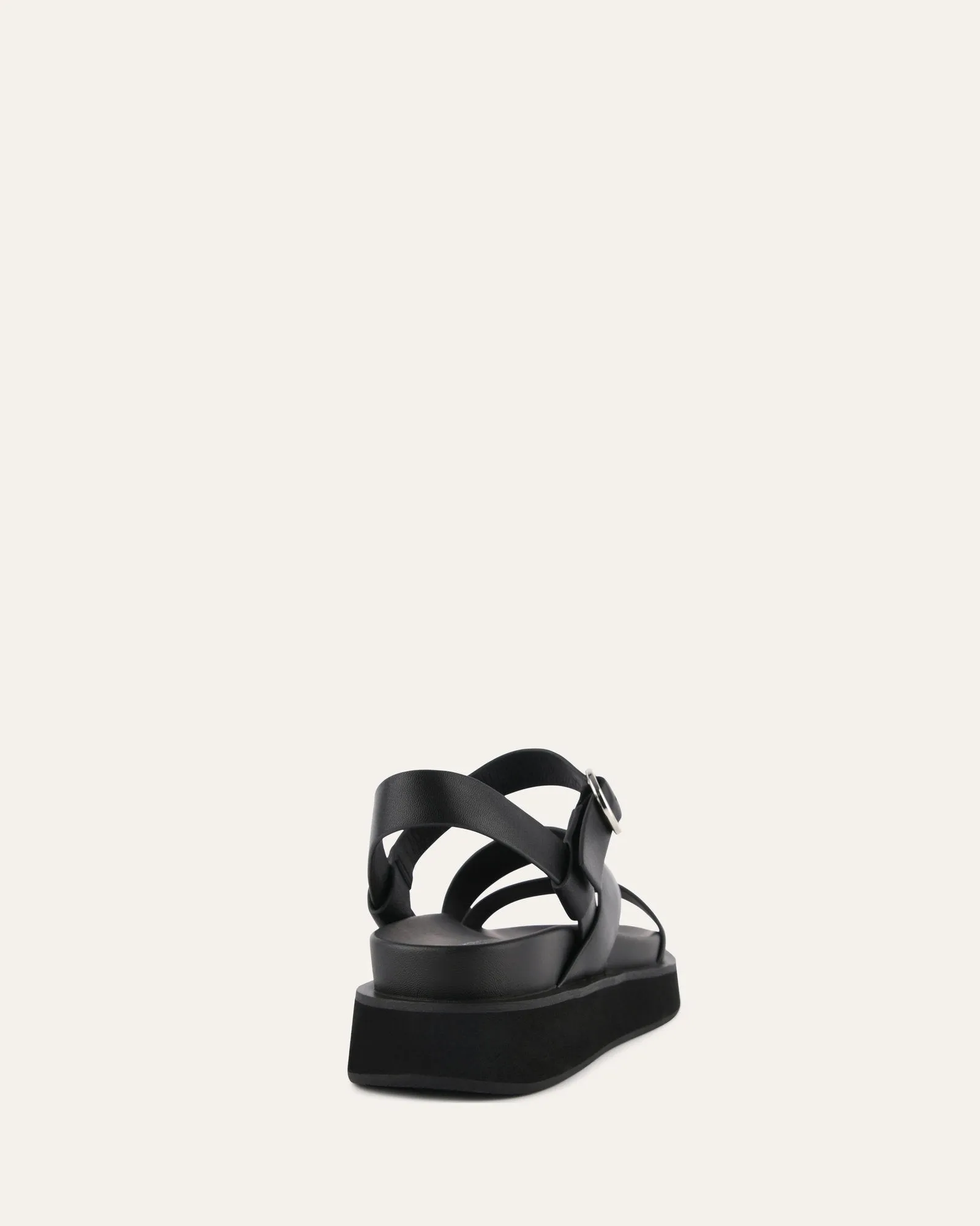 MARAIS FLAT SANDALS BLACK LEATHER