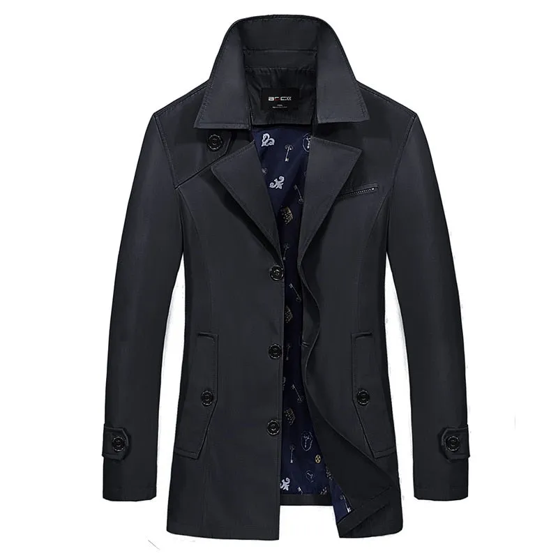 Men Trench Coats 2019 Spring Fashion Brand Turn-Down Collar Slim Men Jacket Thin Plus Size M-9XL Casual Coats Cool XA257