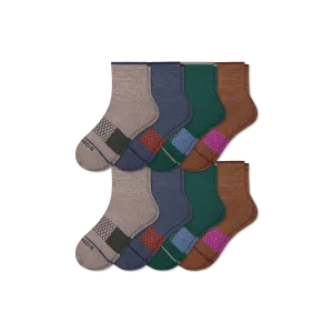 Men's Merino Wool Blend Quarter Sock 8-Pack