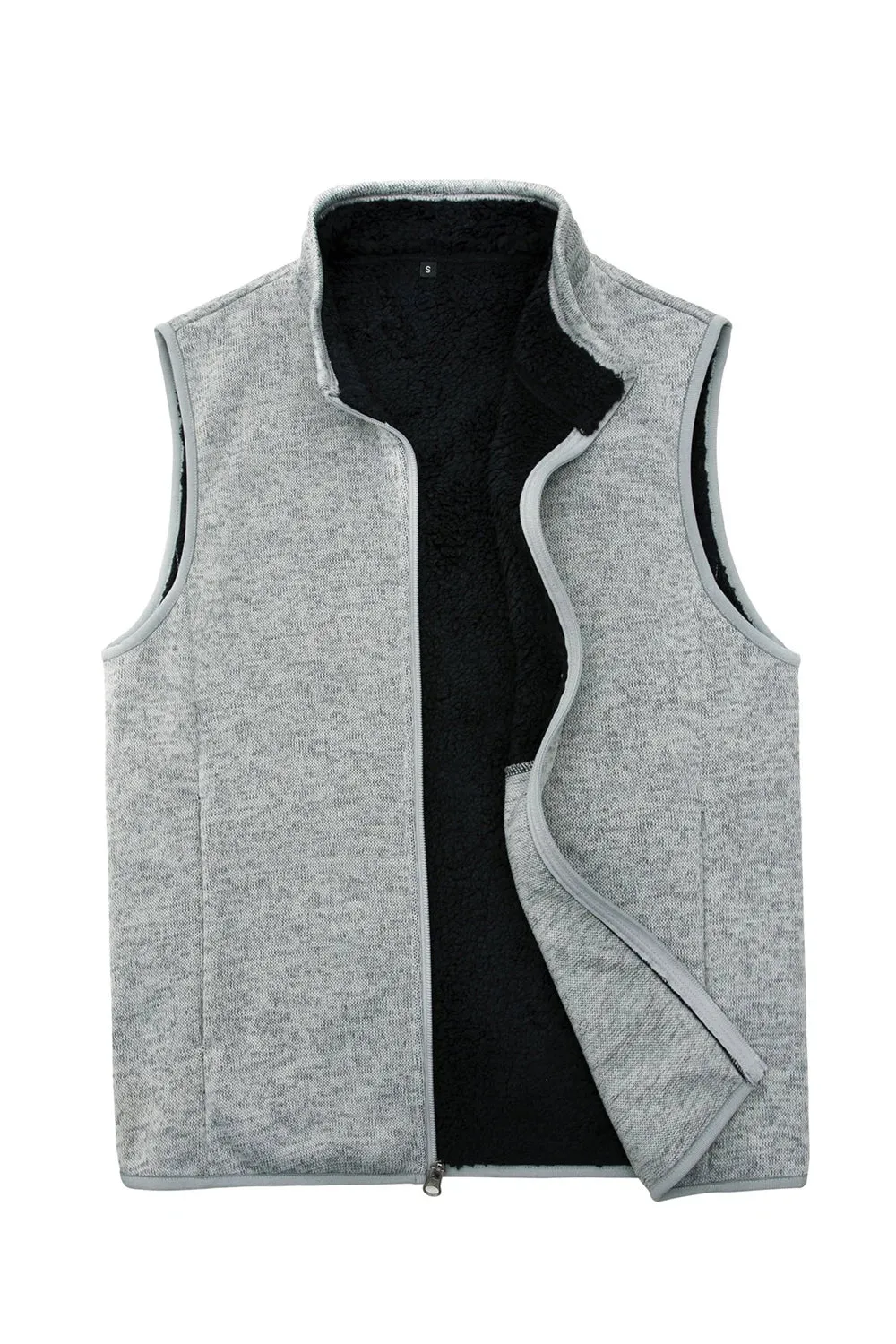 Men's Sweater Fleece Vest, Sherpa Lined