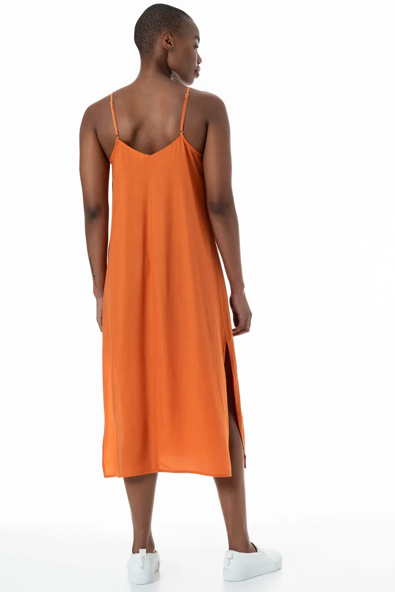 Midi Slip Dress _ 152169 _ Orange