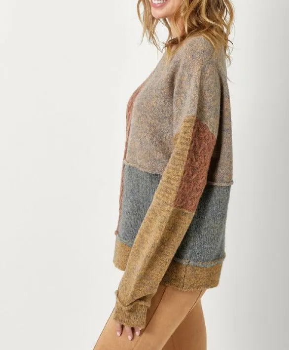 MIXED WEAVE PULLOVER SWEATER