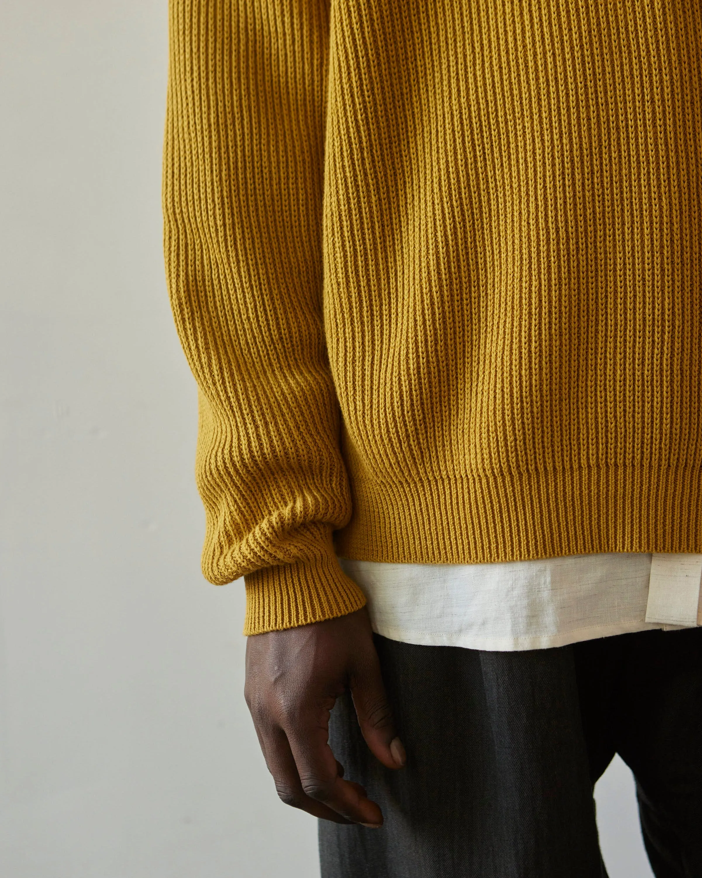 O-Project Knitted Crewneck, Yellow Gold