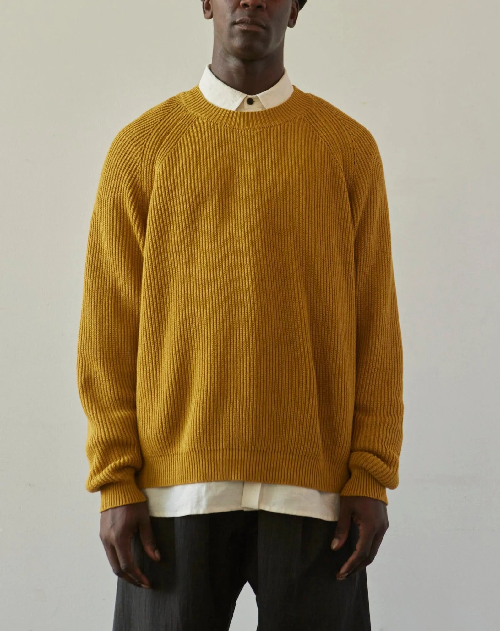 O-Project Knitted Crewneck, Yellow Gold