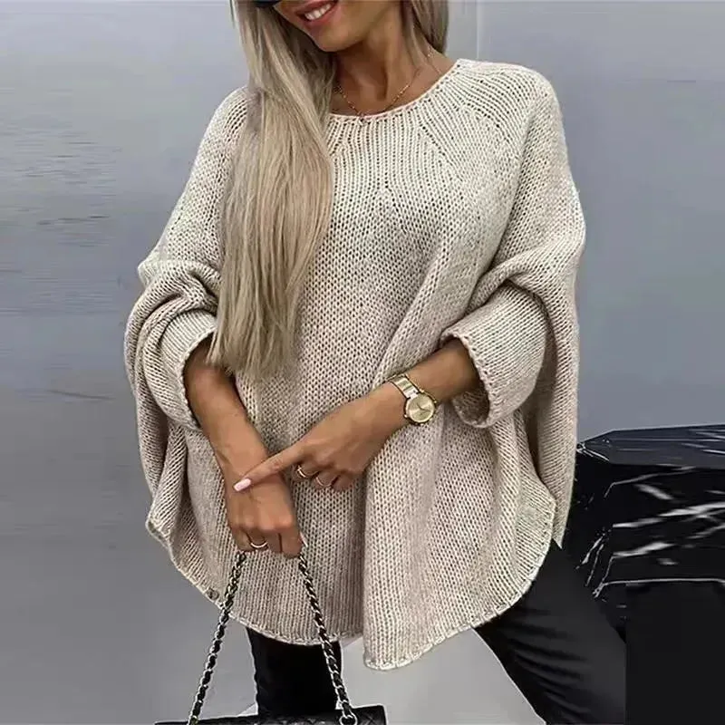 Oversized Fashion Knitted Fleece Pullover Sweater tops for Fall Winter