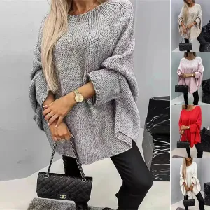 Oversized Fashion Knitted Fleece Pullover Sweater tops for Fall Winter