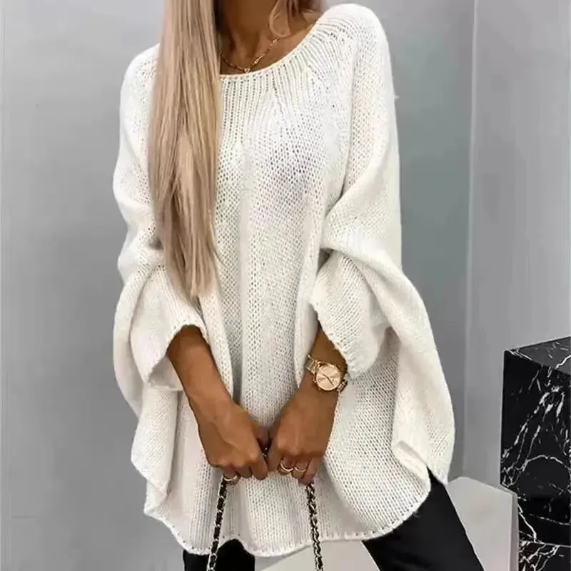 Oversized Fashion Knitted Fleece Pullover Sweater tops for Fall Winter