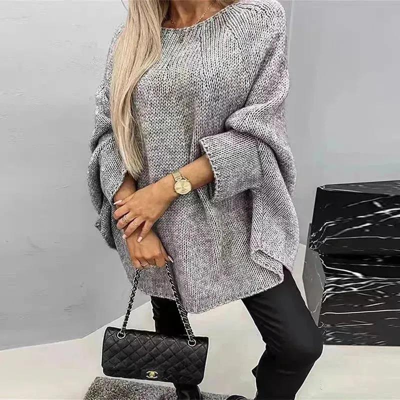 Oversized Fashion Knitted Fleece Pullover Sweater tops for Fall Winter