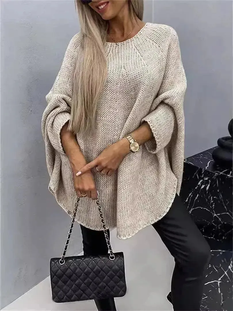 Oversized Fashion Knitted Fleece Pullover Sweater tops for Fall Winter