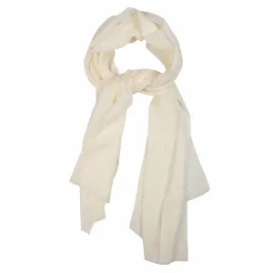 Pearl White Wool Lightweight Scarf