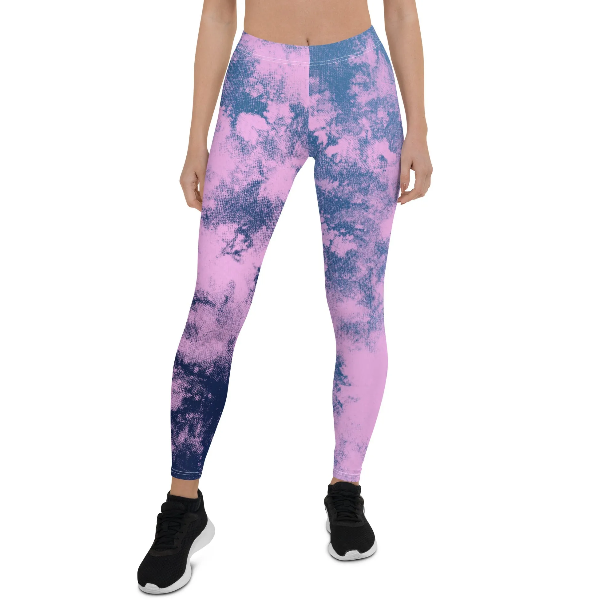 Pink & Blue Tie Dye Leggings