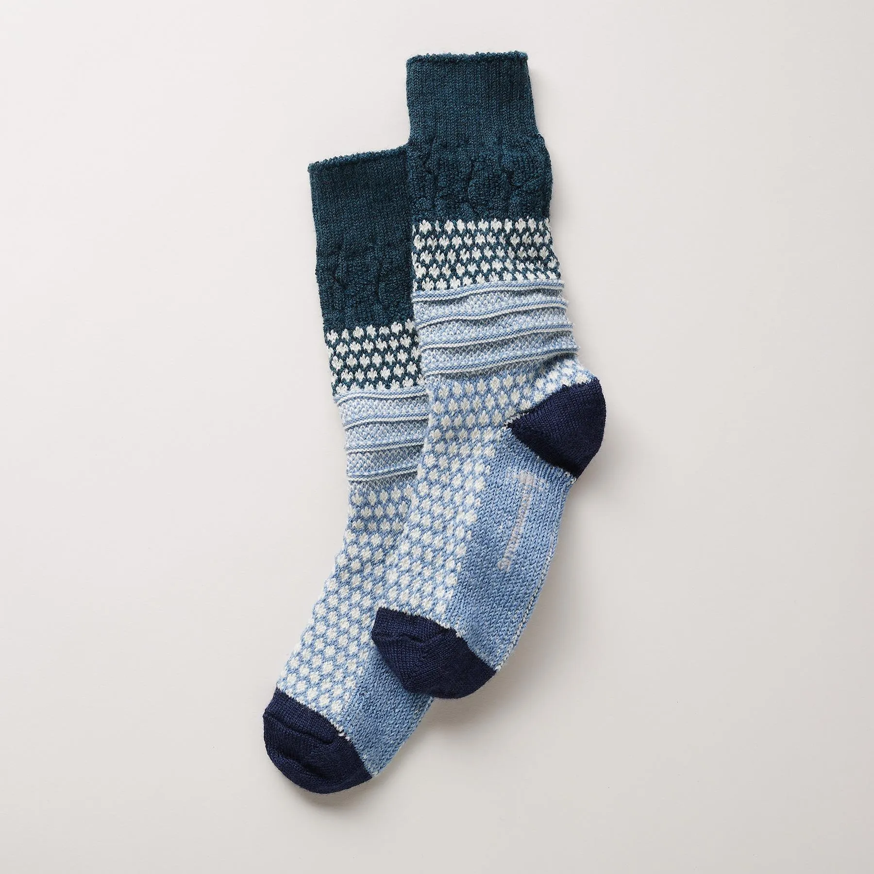 Popcorn Cable Crew Socks