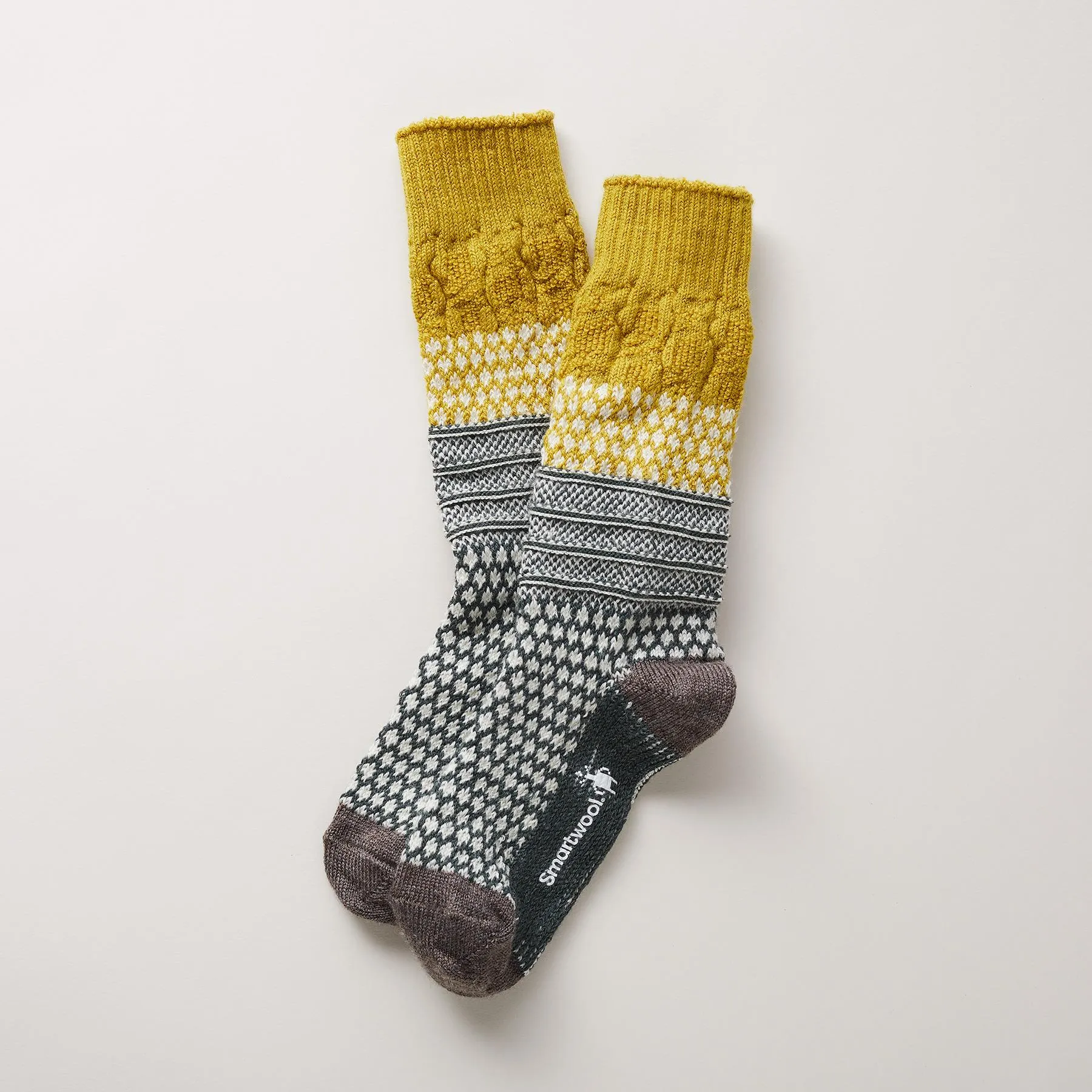 Popcorn Cable Crew Socks