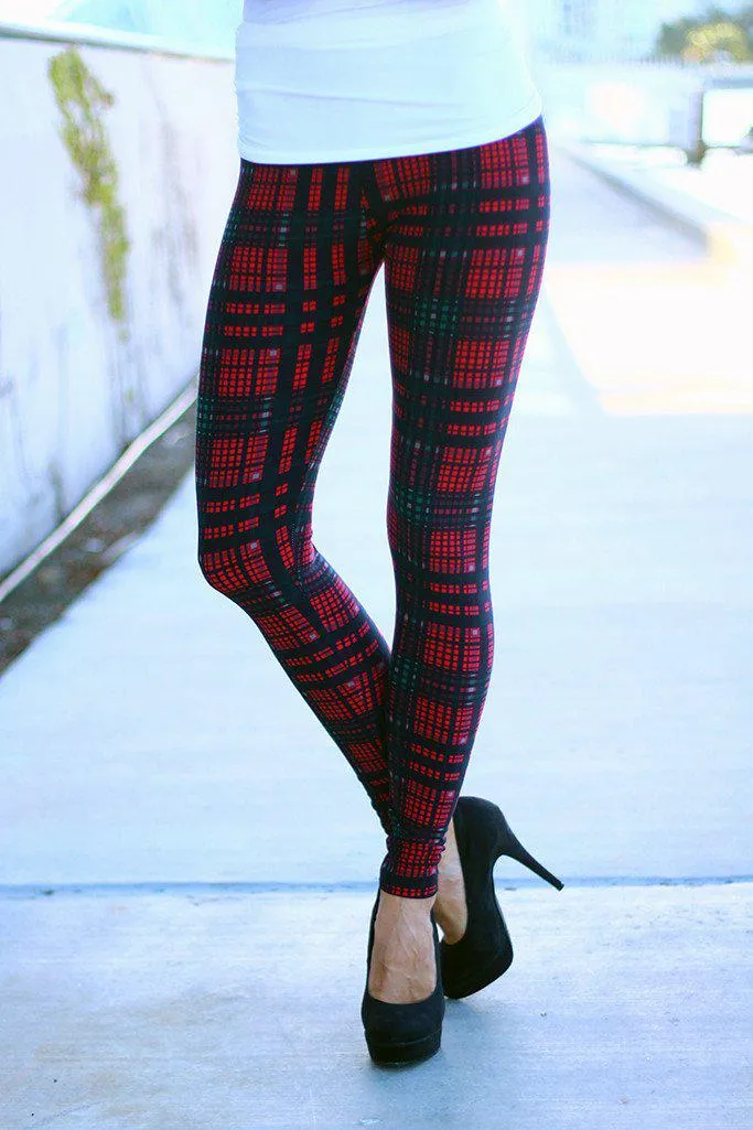 Red Plaid Leggings