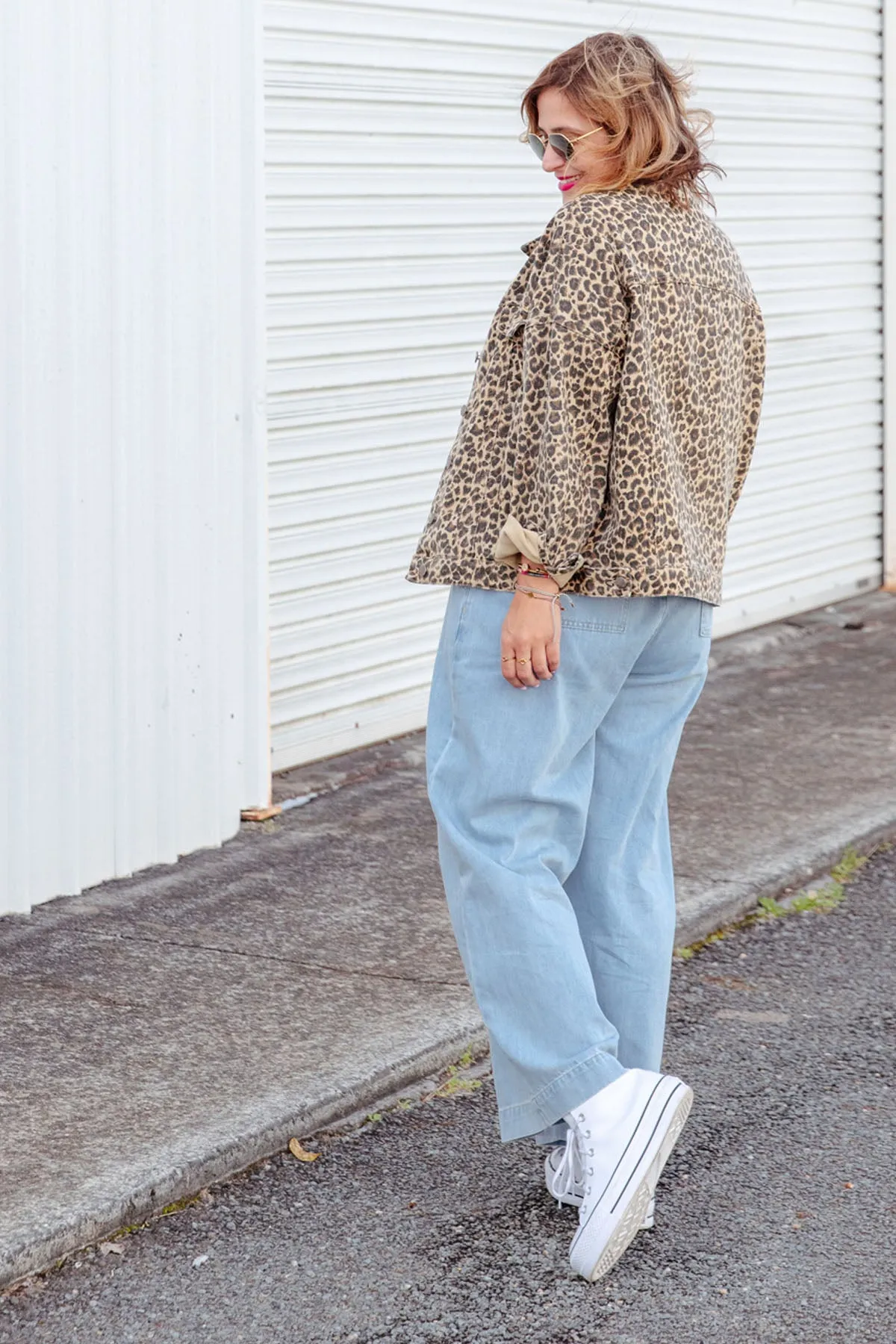 Street Denim Jacket - Leopard