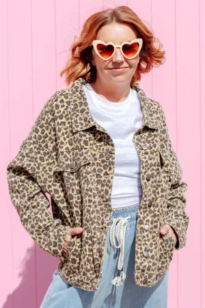 Street Denim Jacket - Leopard