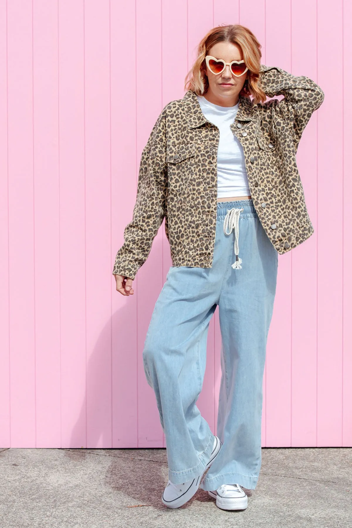 Street Denim Jacket - Leopard