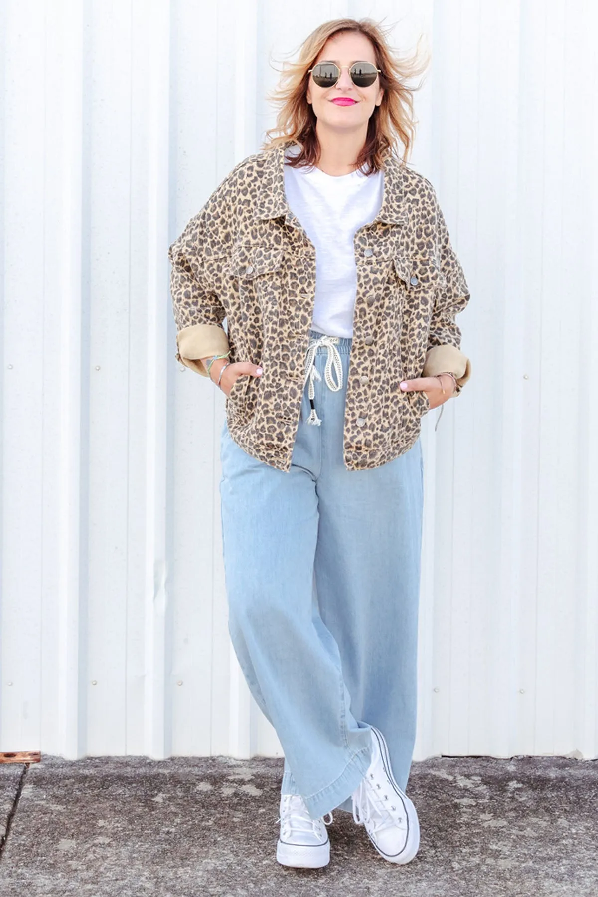 Street Denim Jacket - Leopard