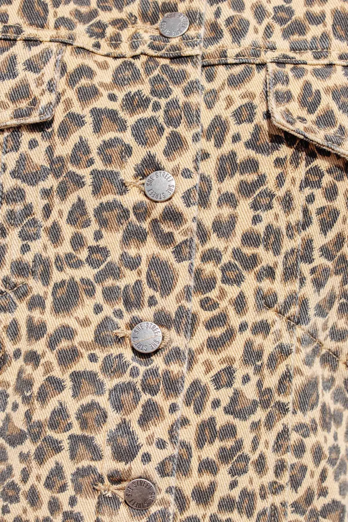 Street Denim Jacket - Leopard