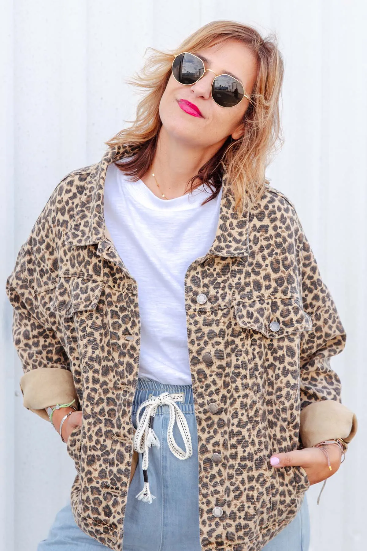 Street Denim Jacket - Leopard