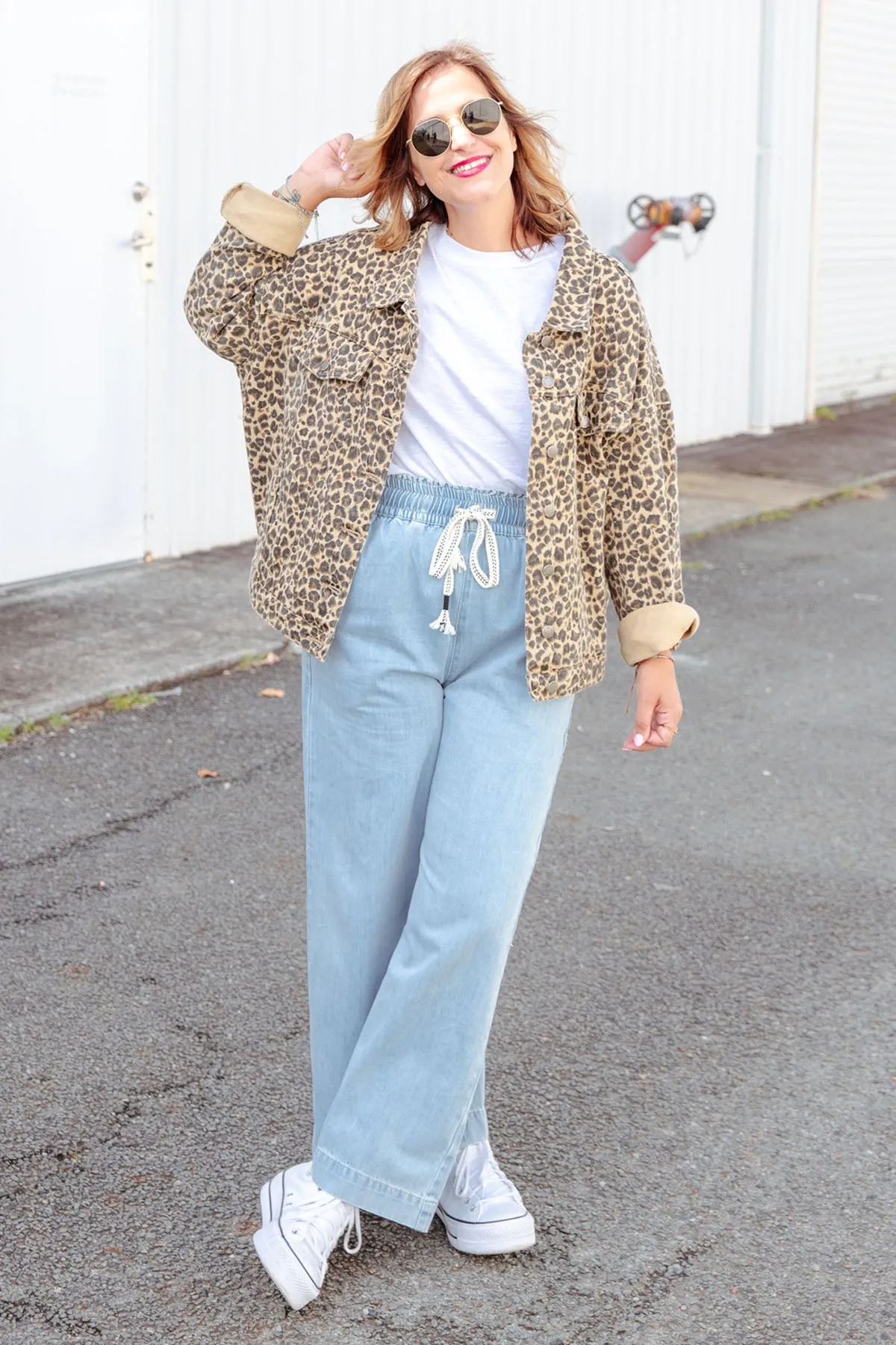 Street Denim Jacket - Leopard