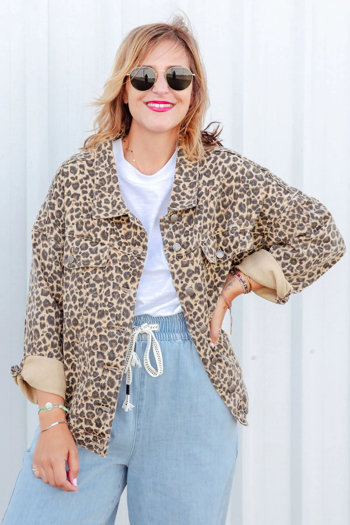 Street Denim Jacket - Leopard