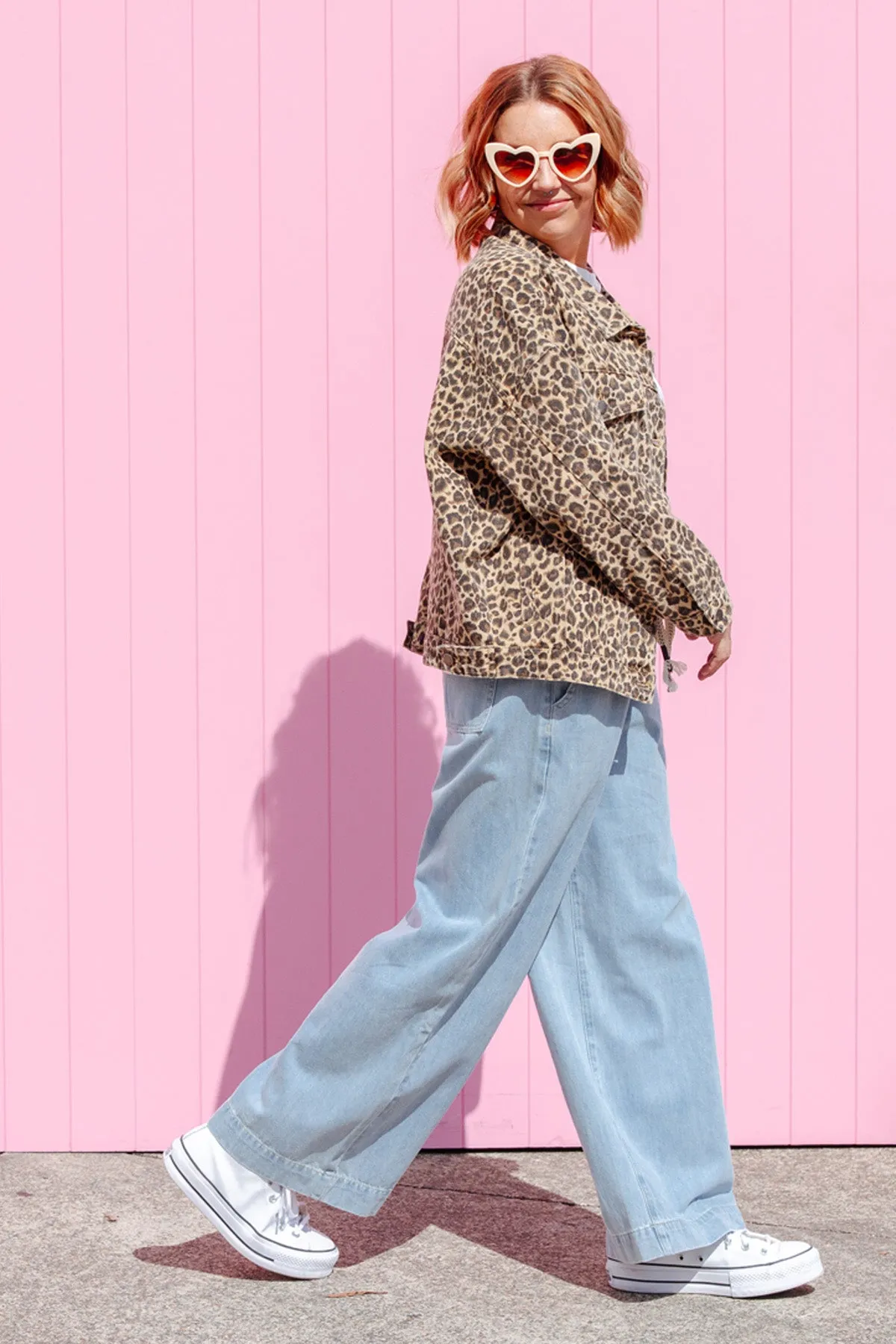 Street Denim Jacket - Leopard