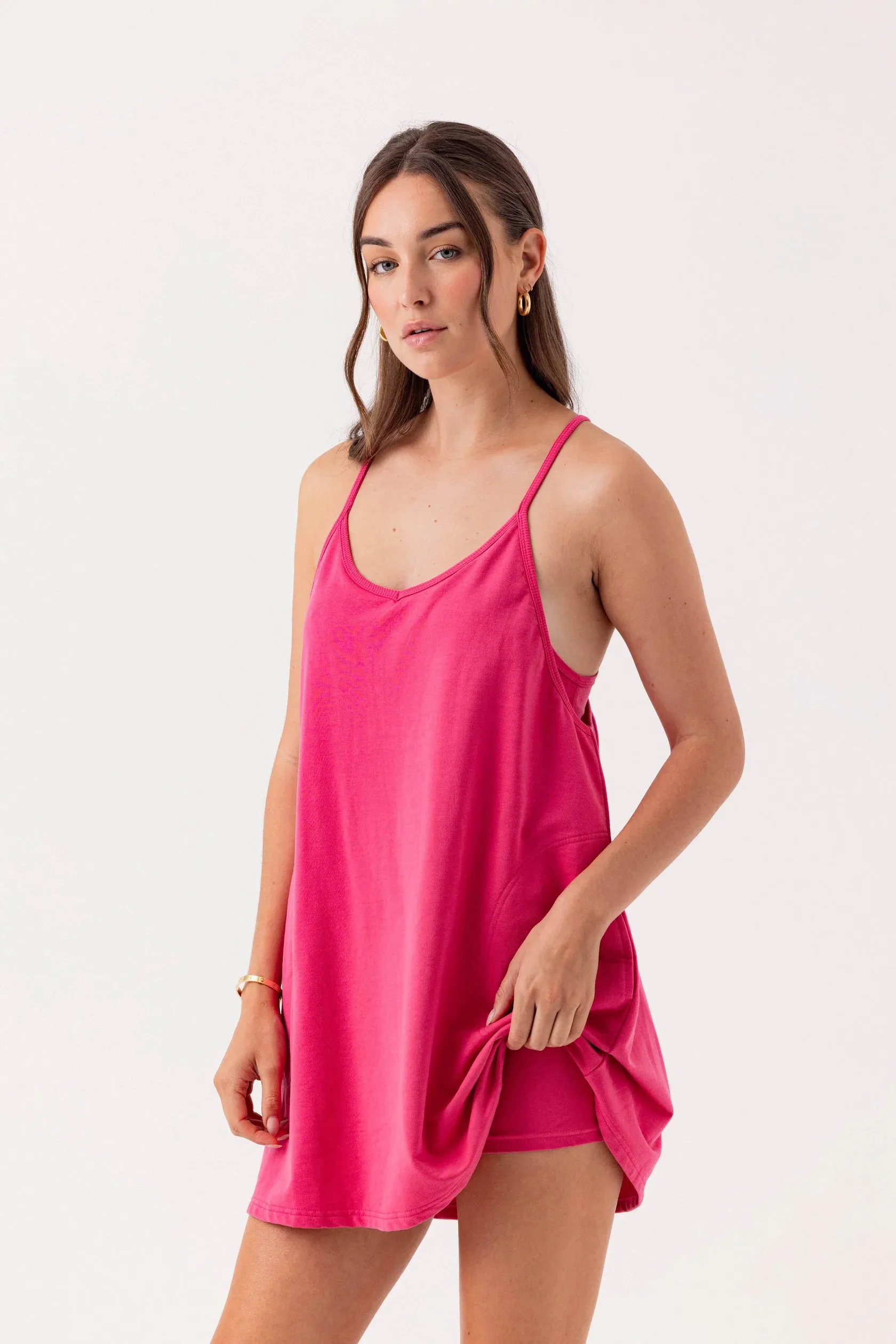 Su048 Sundays Pink Romper Dress