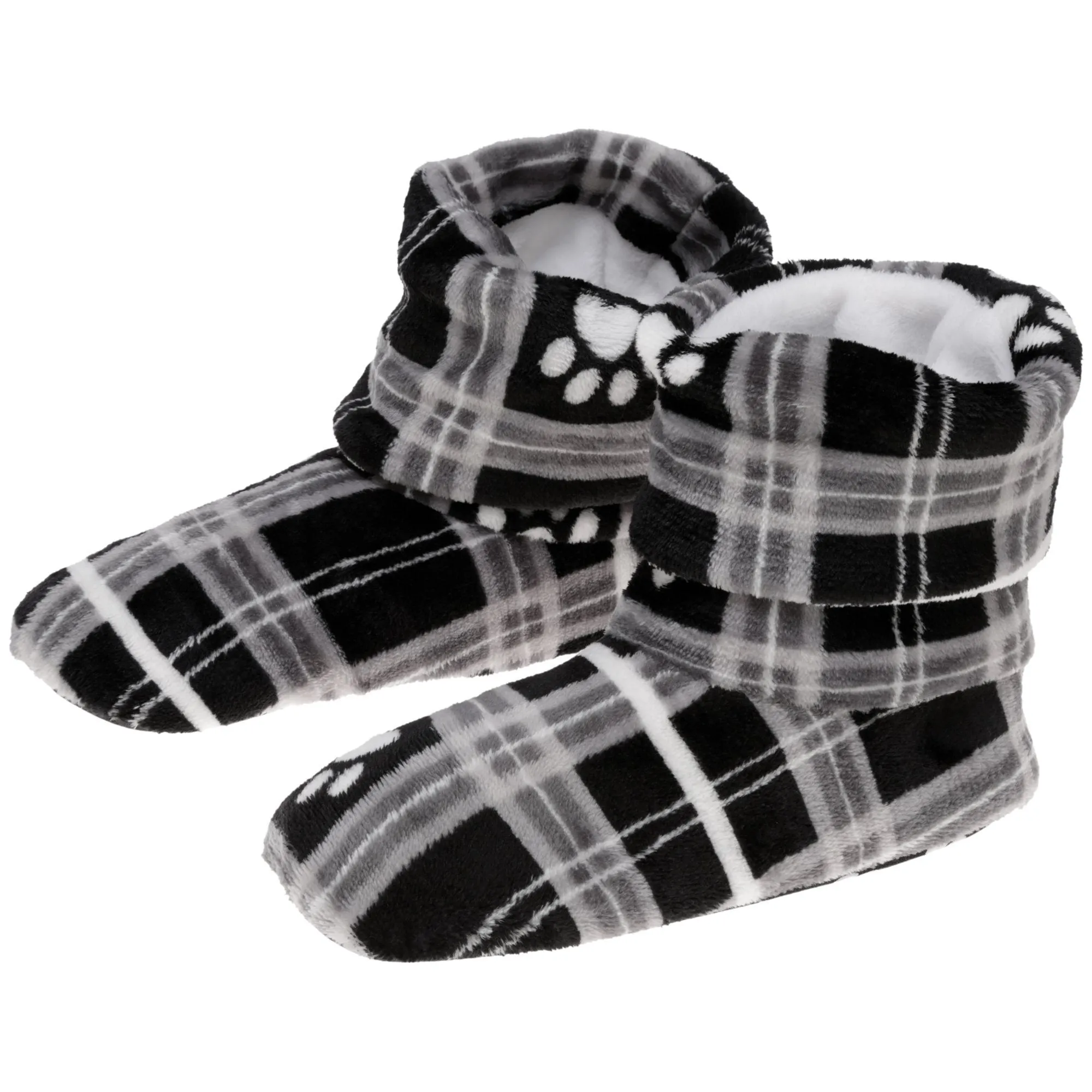 Super Cozy™ Paw Print Fleece Slipper Booties