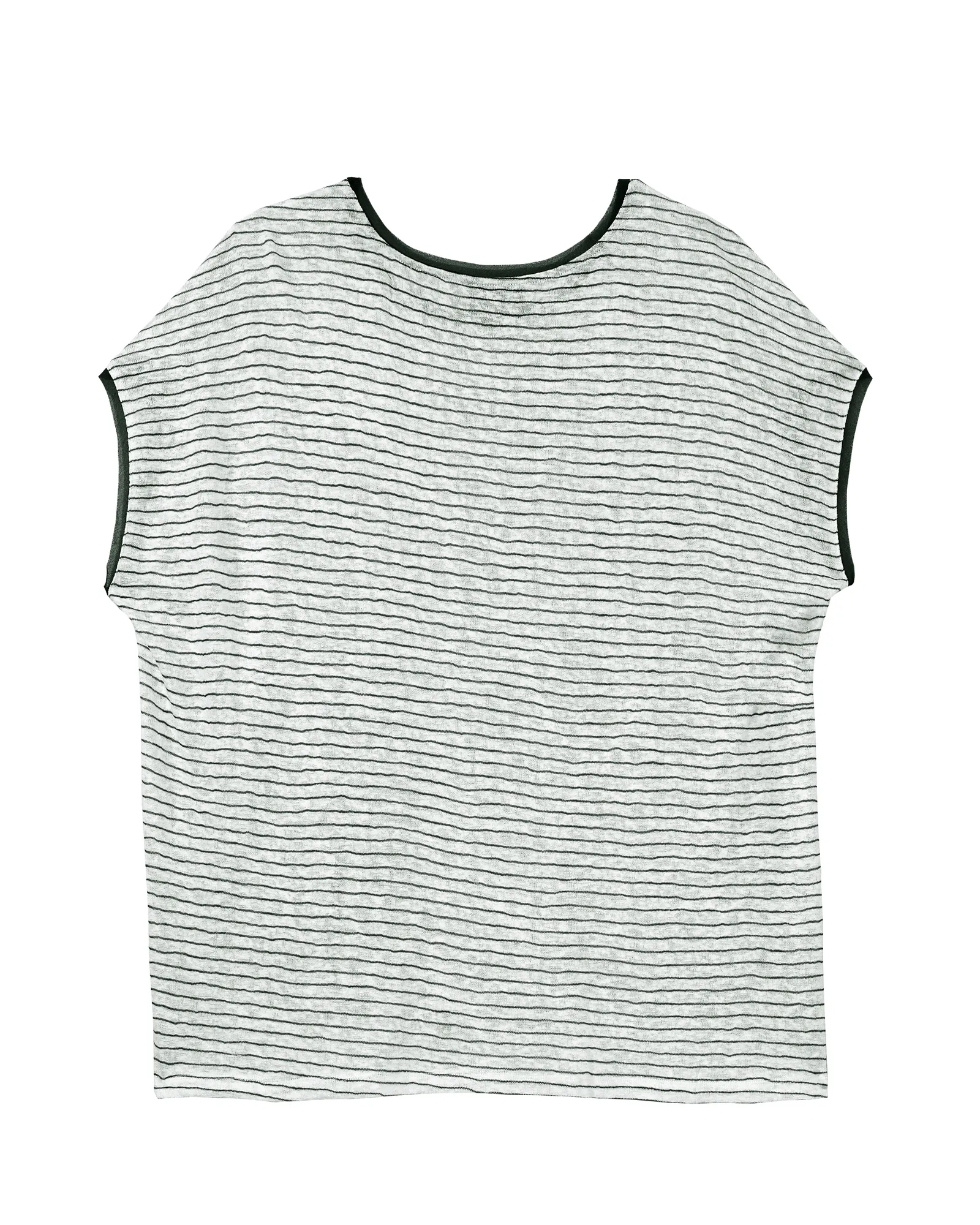 Teresa Scoop Neck Striped Tee | White / Black