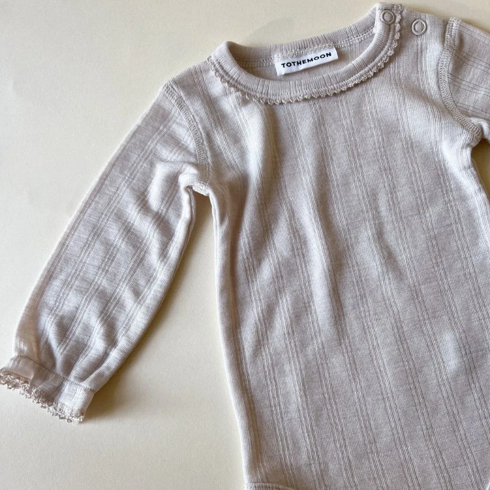 Tothemoon ☾ - Body - Long sleeve - Piquette Endings - 100% Wool - Moonbeam