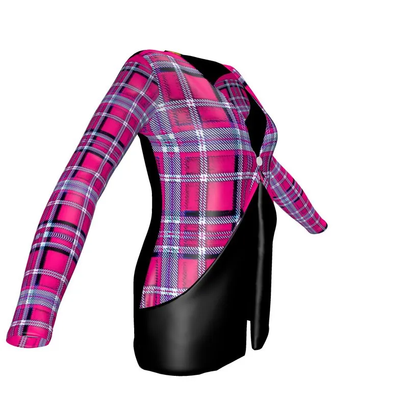 TRP Twisted Patterns 06: Digital Plaid 01-04A Ladies Designer Drop Pocket Cardigan