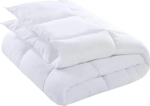 Utopia Bedding Comforter Duvet Insert - Quilted Comforter with Corner Tabs - Box Stitched Down Alternative Comforter (Queen, White)