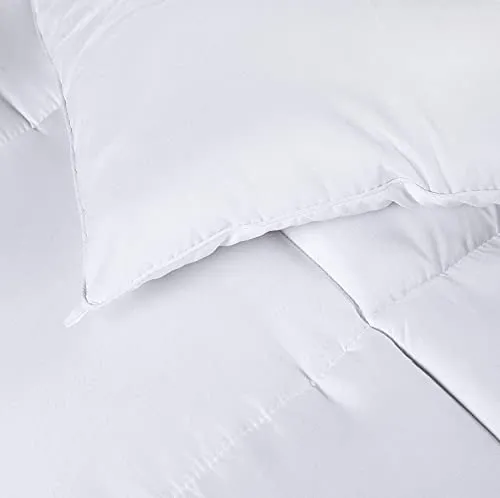 Utopia Bedding Comforter Duvet Insert - Quilted Comforter with Corner Tabs - Box Stitched Down Alternative Comforter (Queen, White)