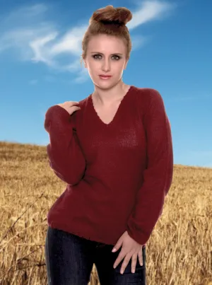 V-Neck Alpaca Sweater for Women