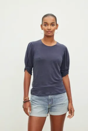 Velvet by Graham & Spencer Dee 06 Linen Knit Top | Navy