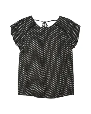 Vera Flutter Sleeve Top | Black / White