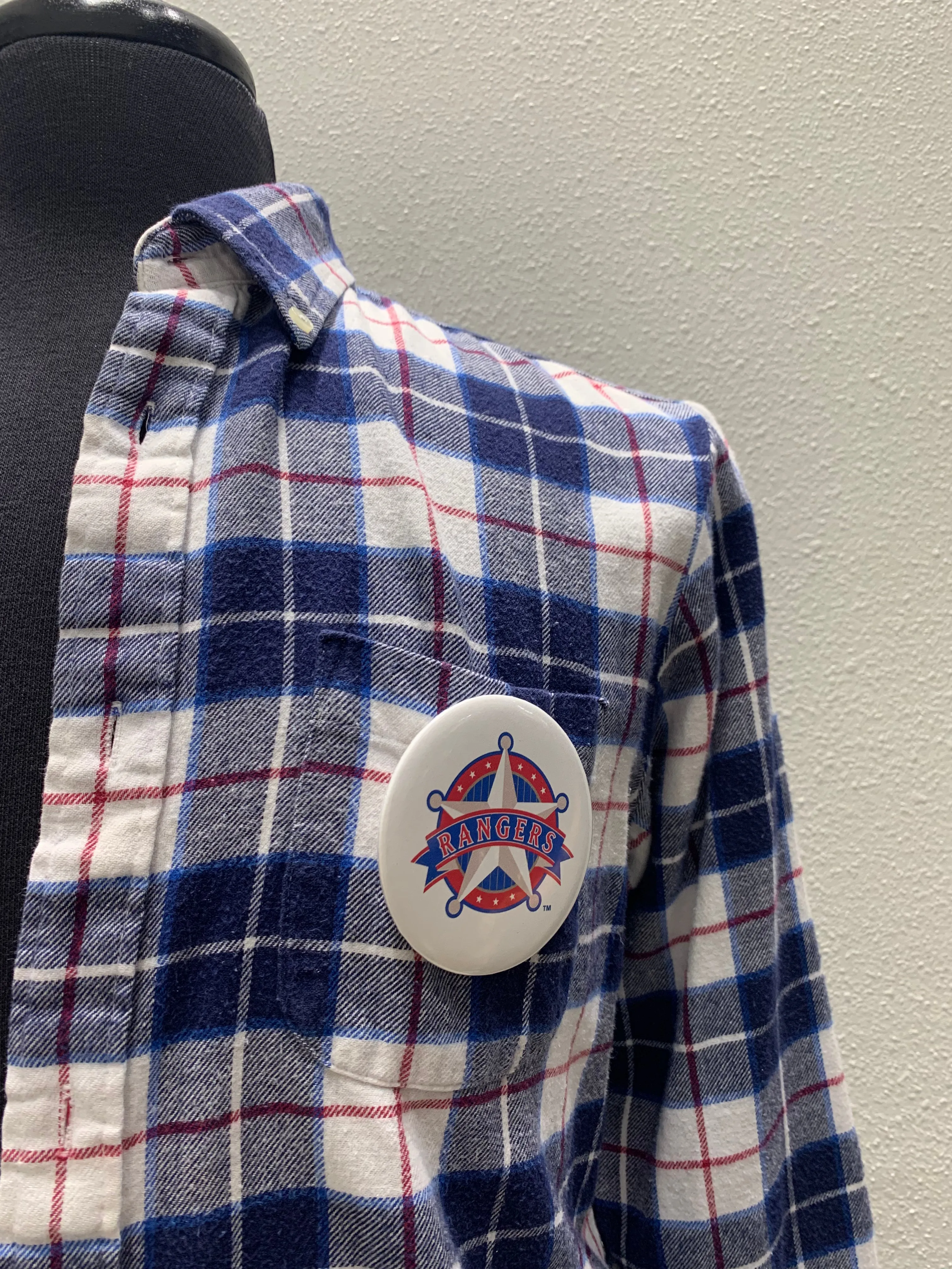 Vintage Repurposed Texas Rangers Flannel