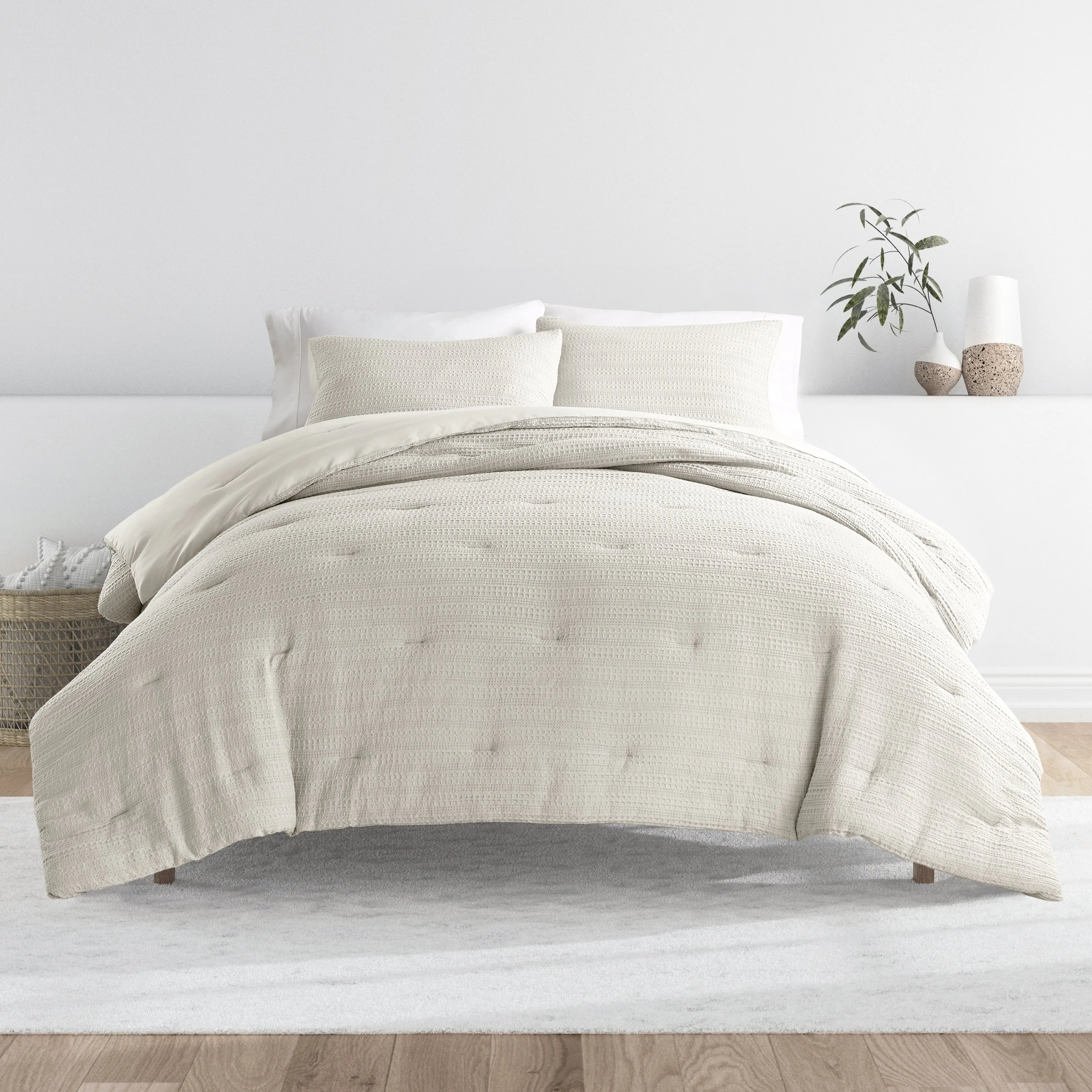 Waffle Textured Down-Alternative Comforter Set