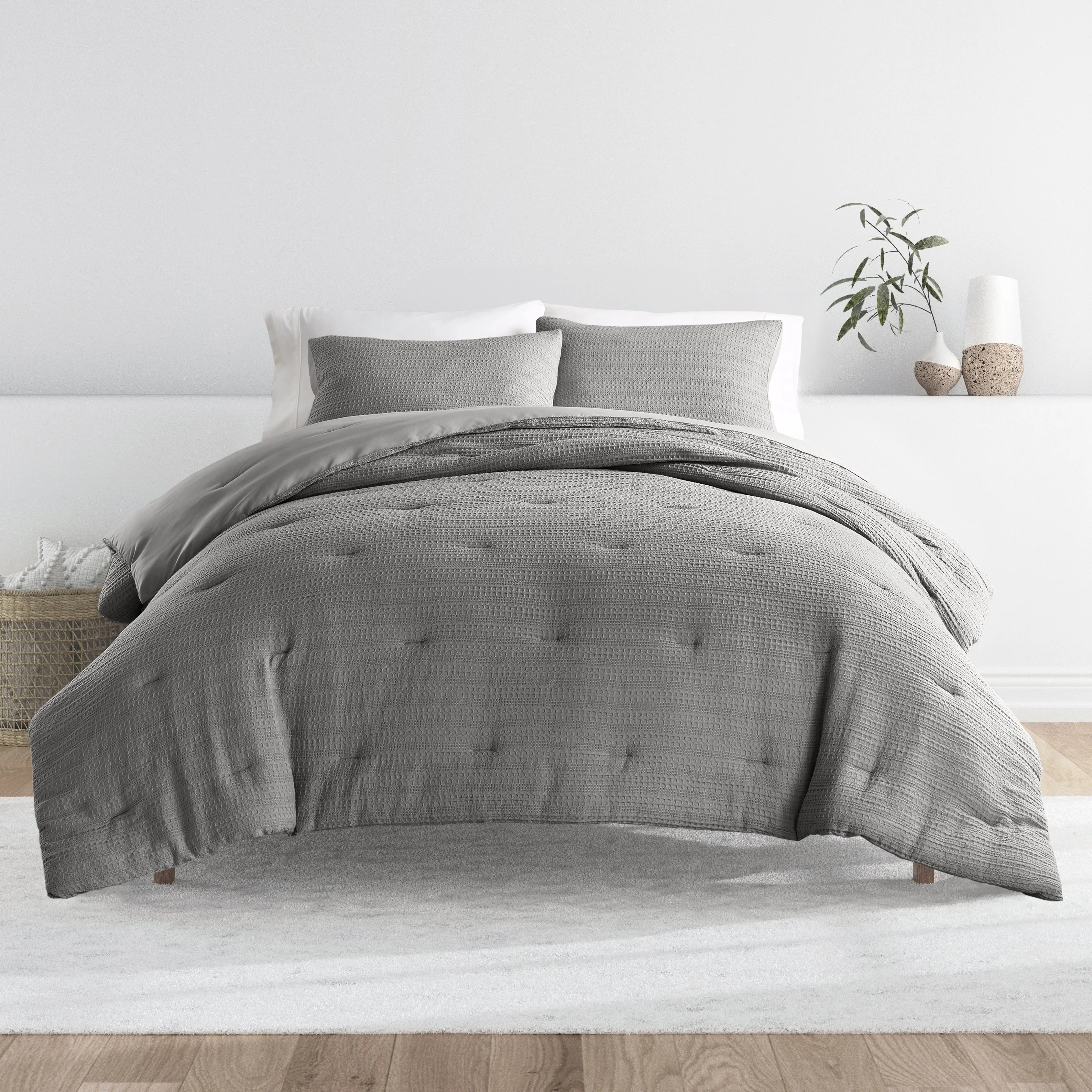 Waffle Textured Down-Alternative Comforter Set