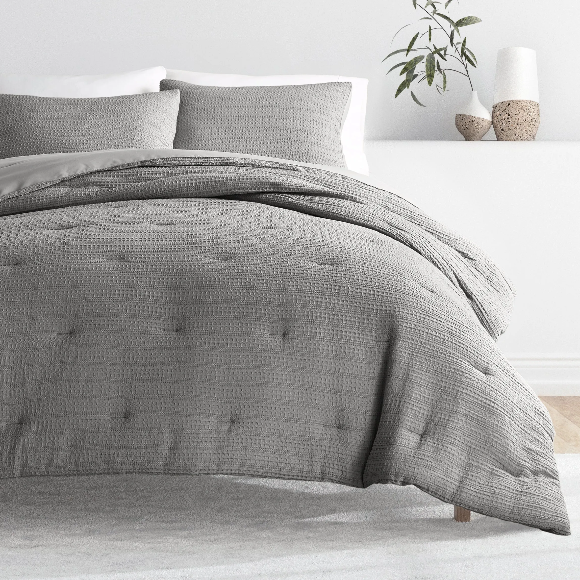 Waffle Textured Down-Alternative Comforter Set