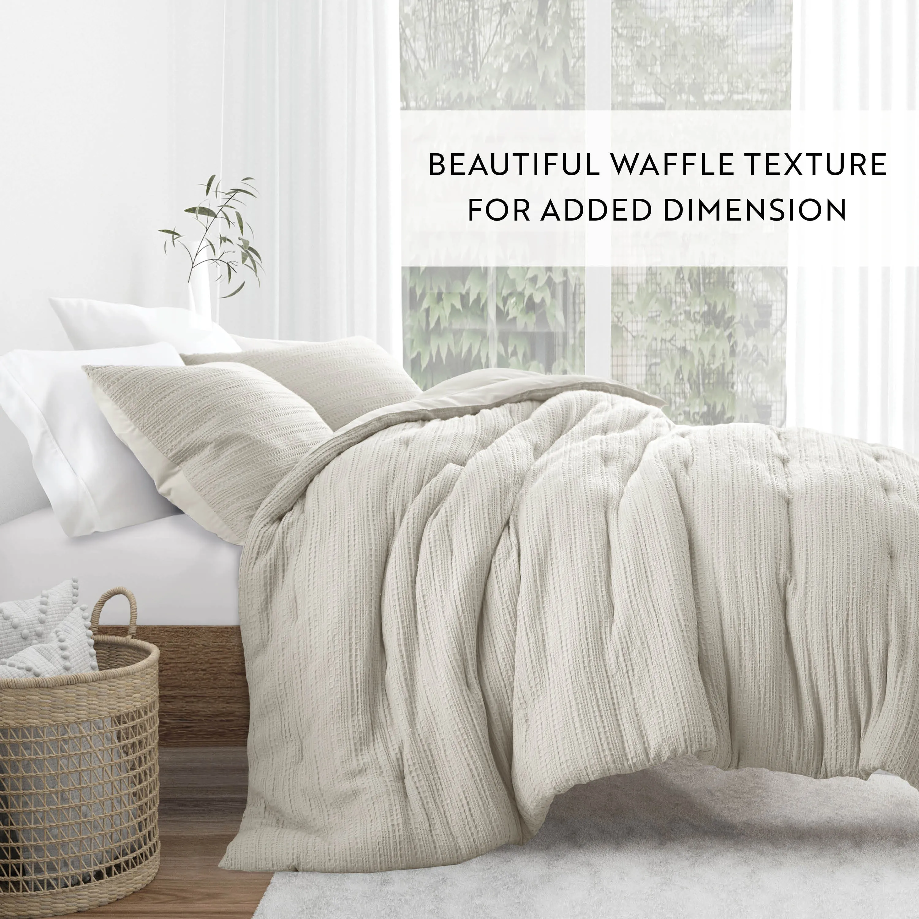 Waffle Textured Down-Alternative Comforter Set