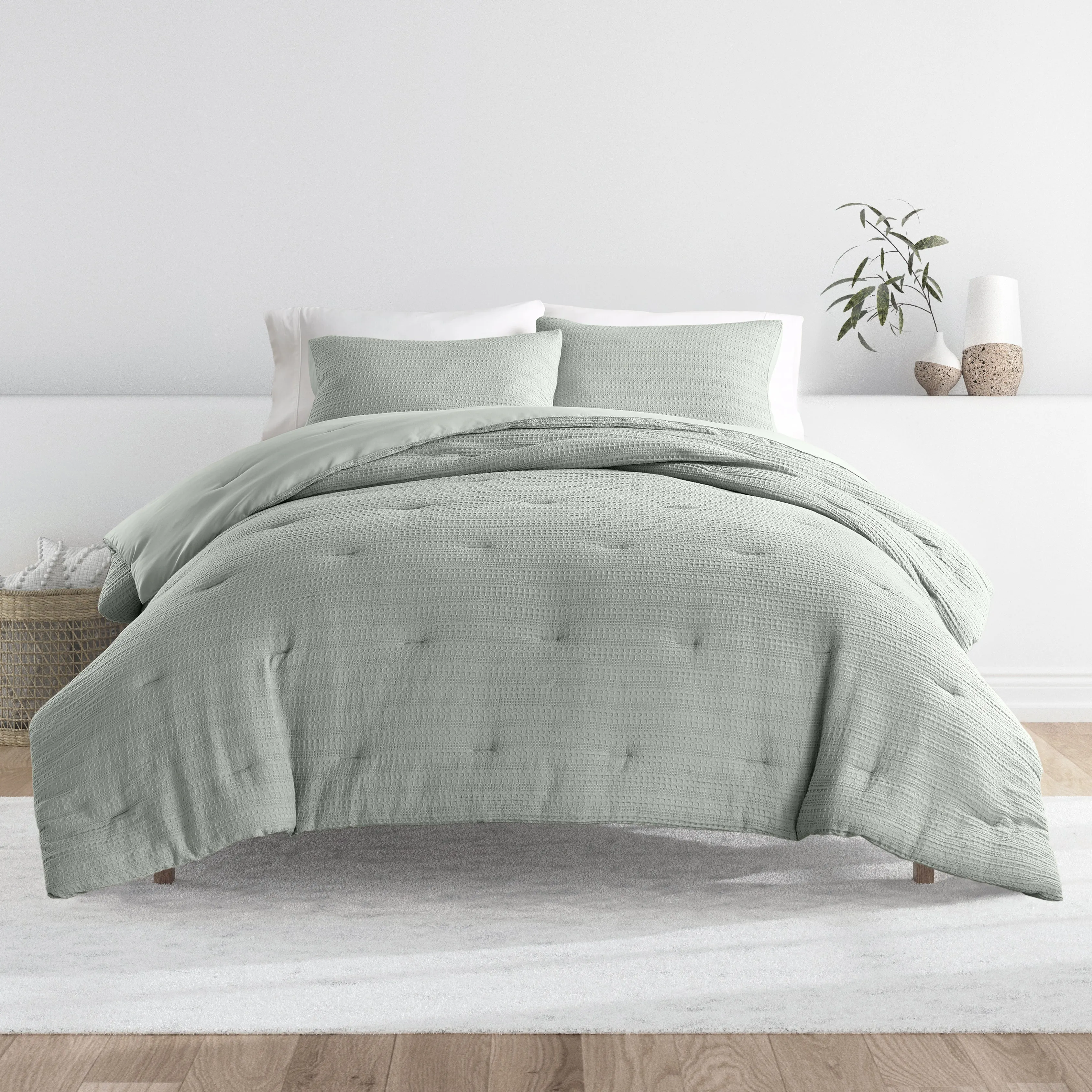 Waffle Textured Down-Alternative Comforter Set