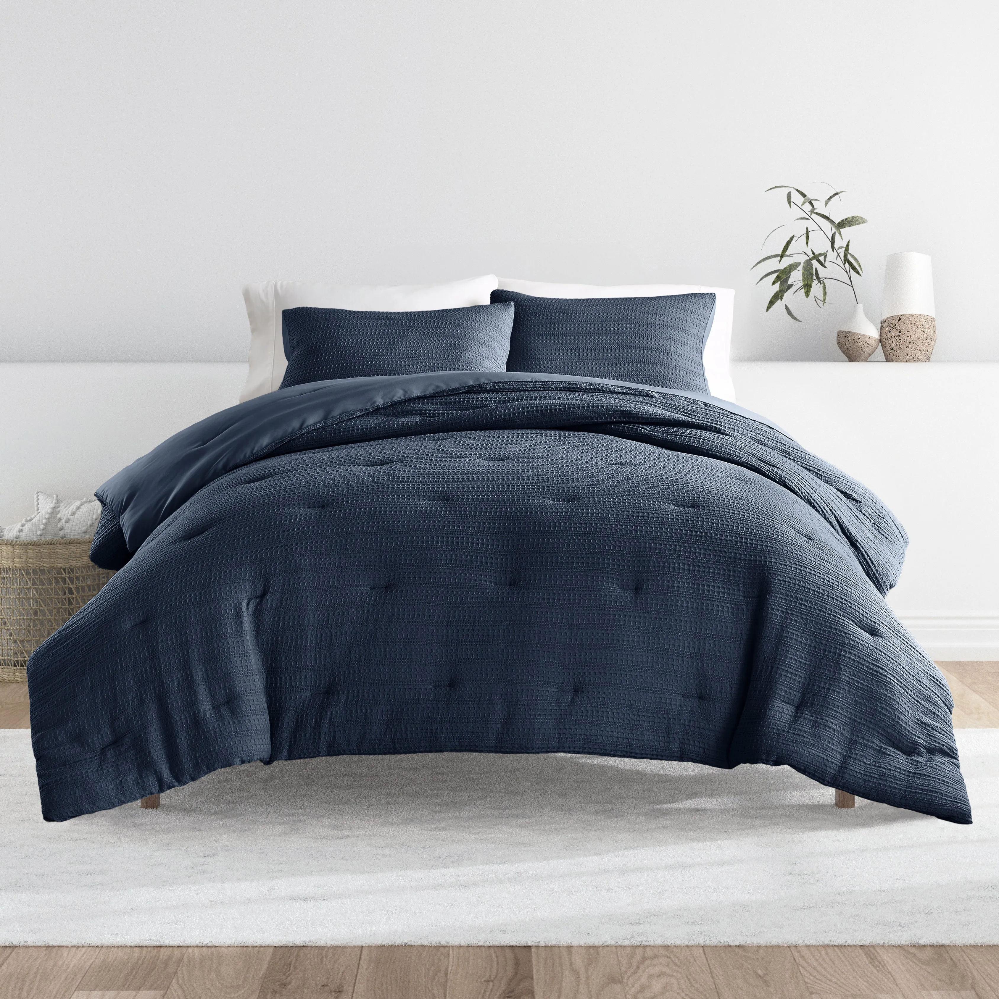 Waffle Textured Down-Alternative Comforter Set