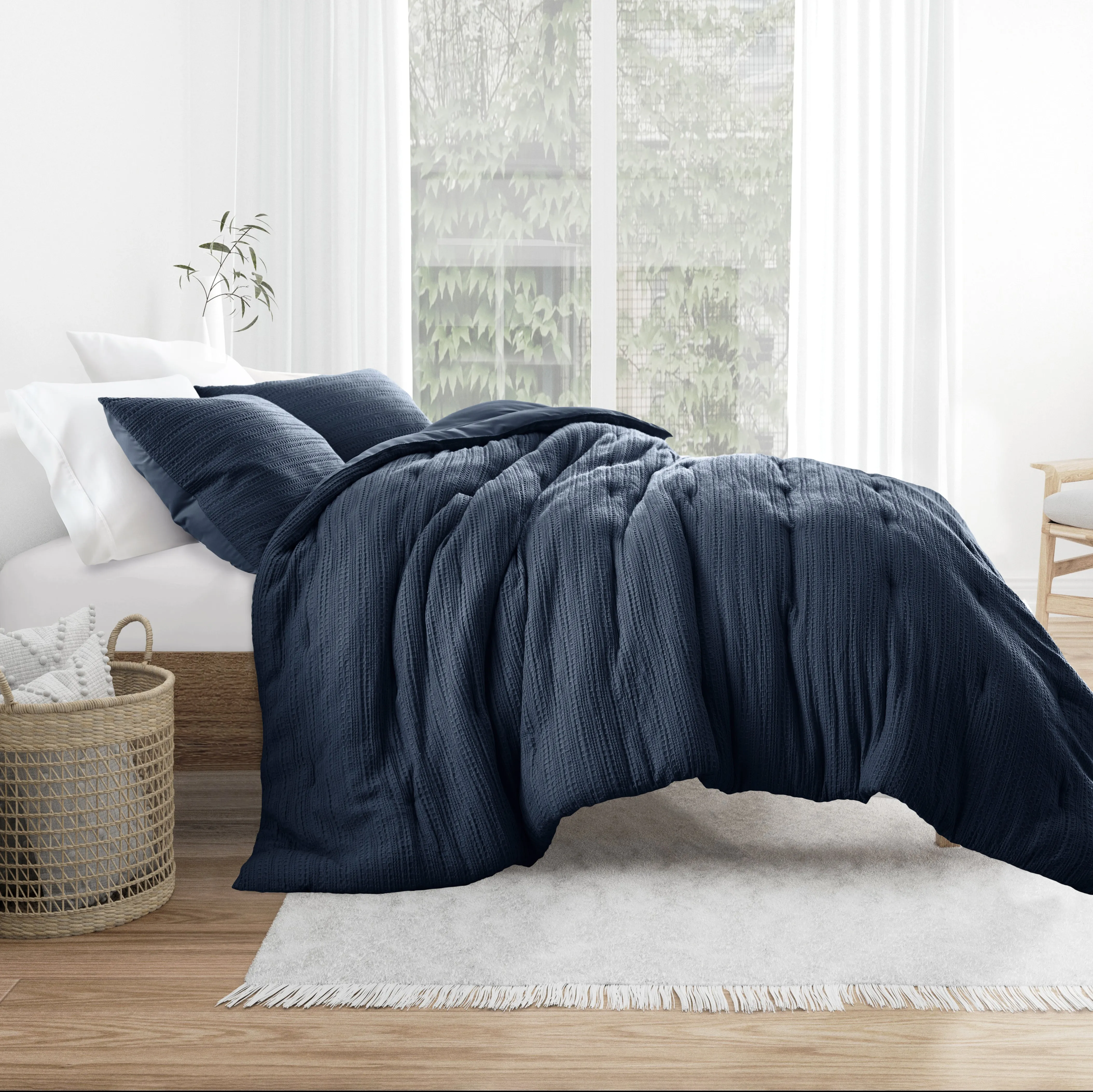 Waffle Textured Down-Alternative Comforter Set