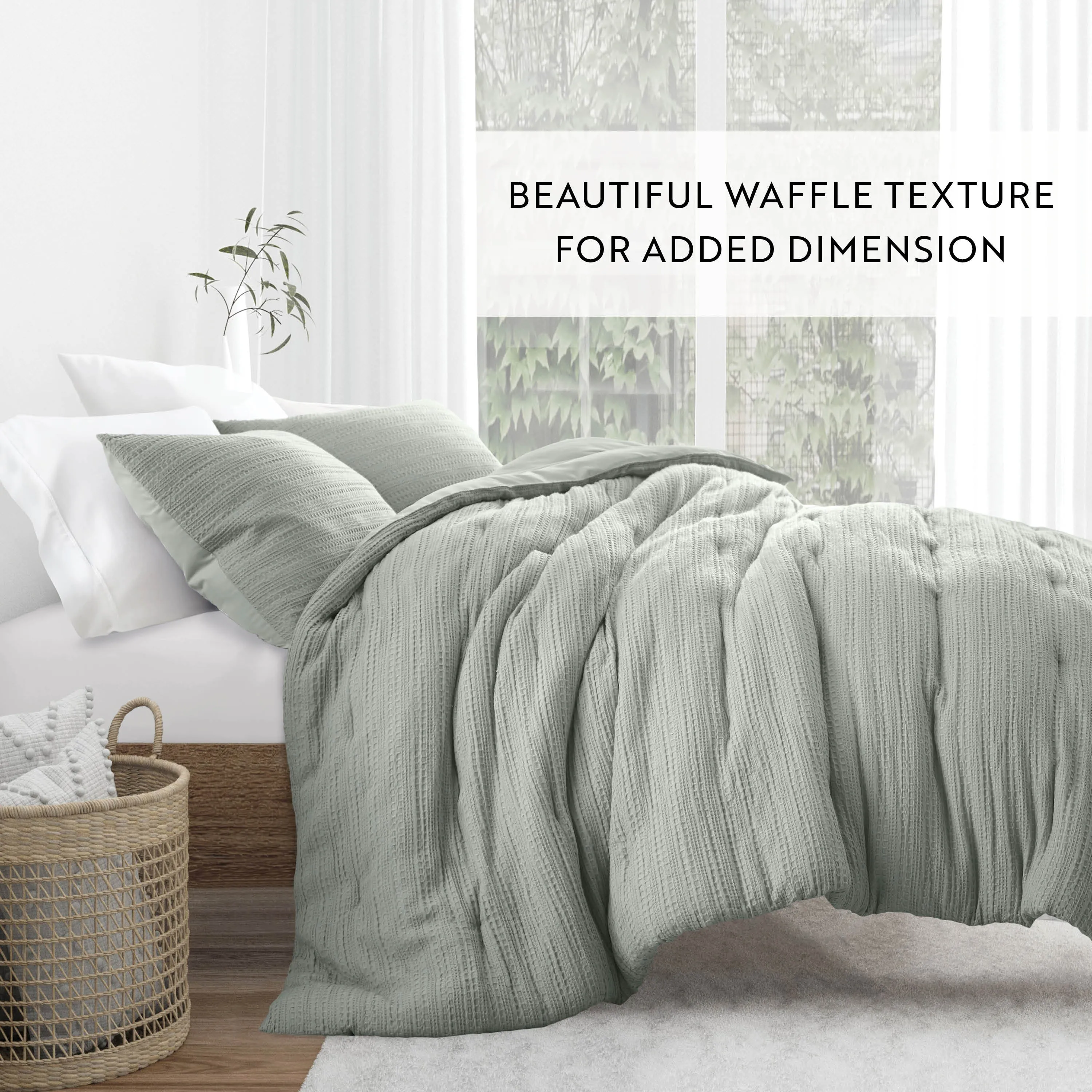 Waffle Textured Down-Alternative Comforter Set