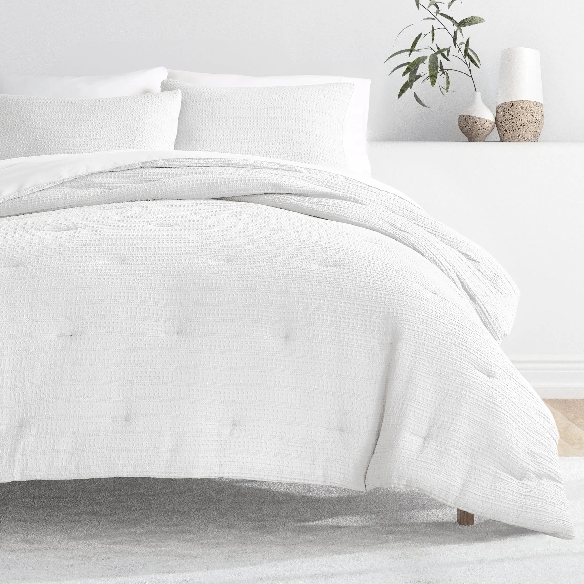 Waffle Textured Down-Alternative Comforter Set