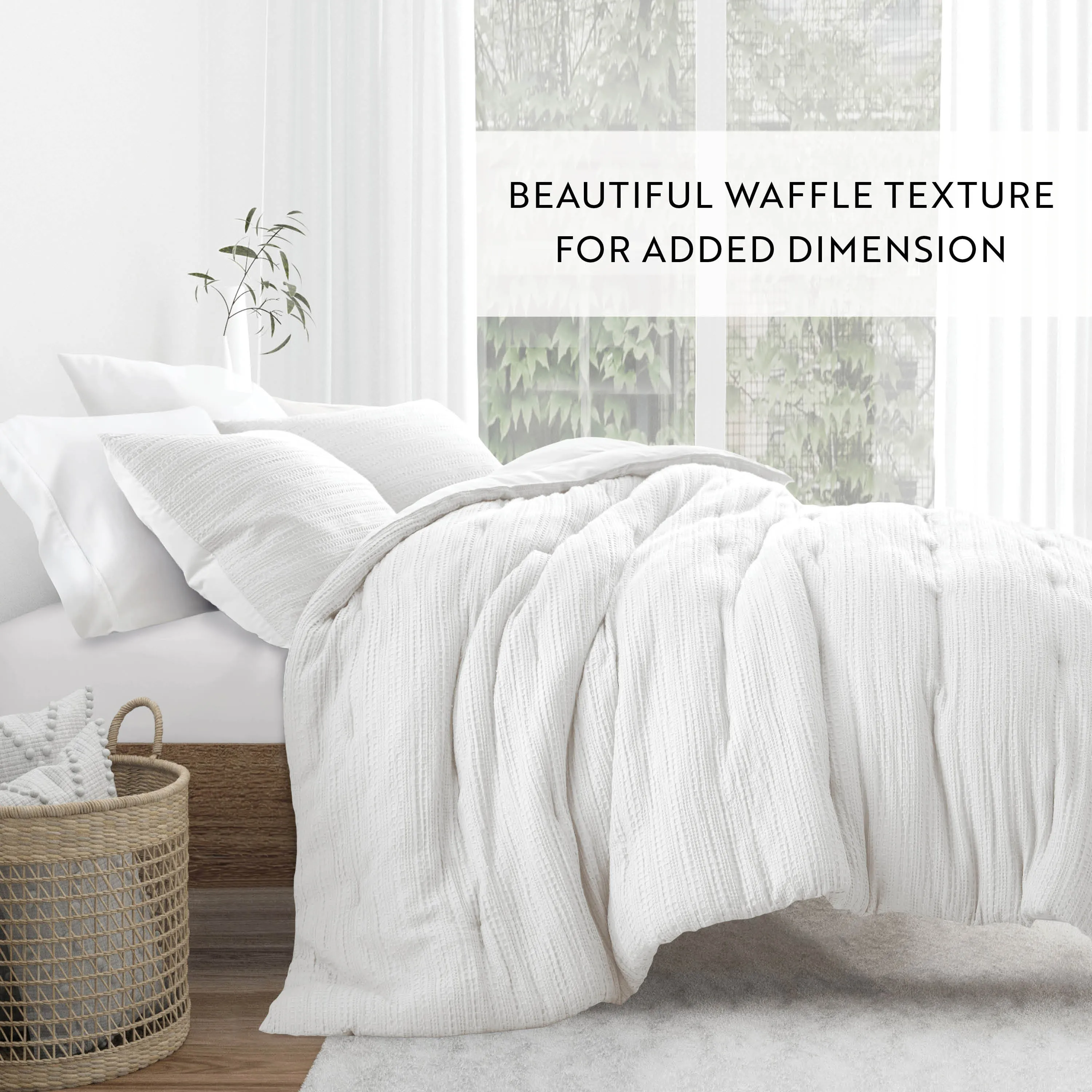 Waffle Textured Down-Alternative Comforter Set