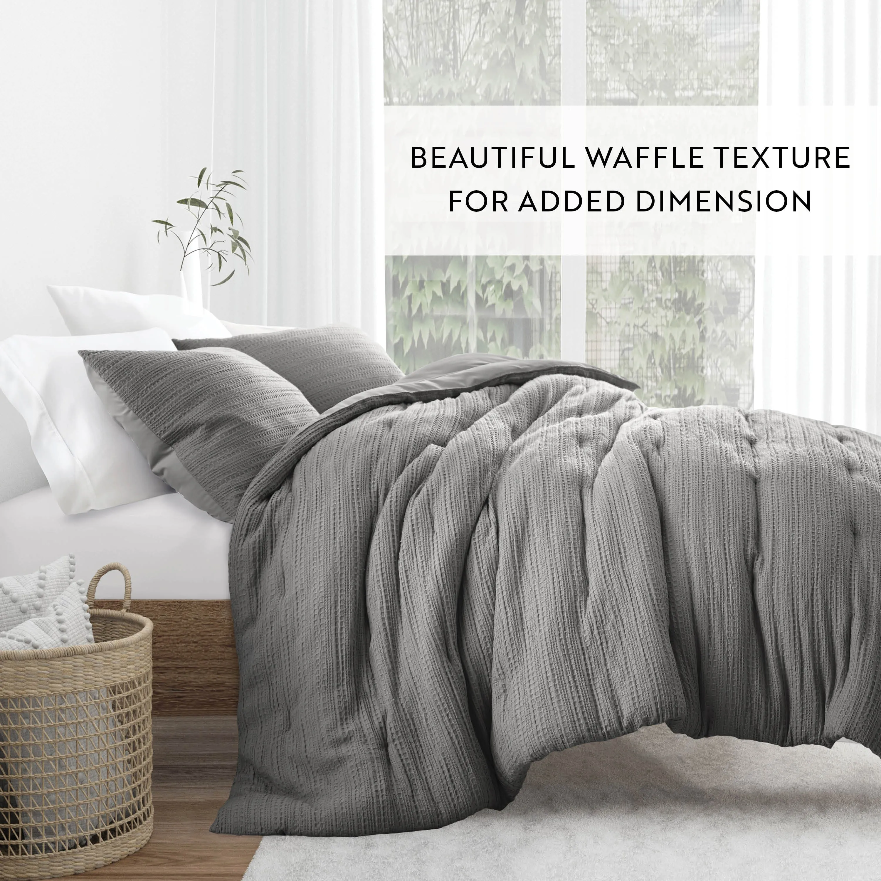 Waffle Textured Down-Alternative Comforter Set